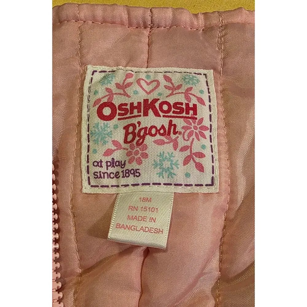OshKosh B'Gosh Bib Overall Snow Pants‎ Pink Floral Size 18 months